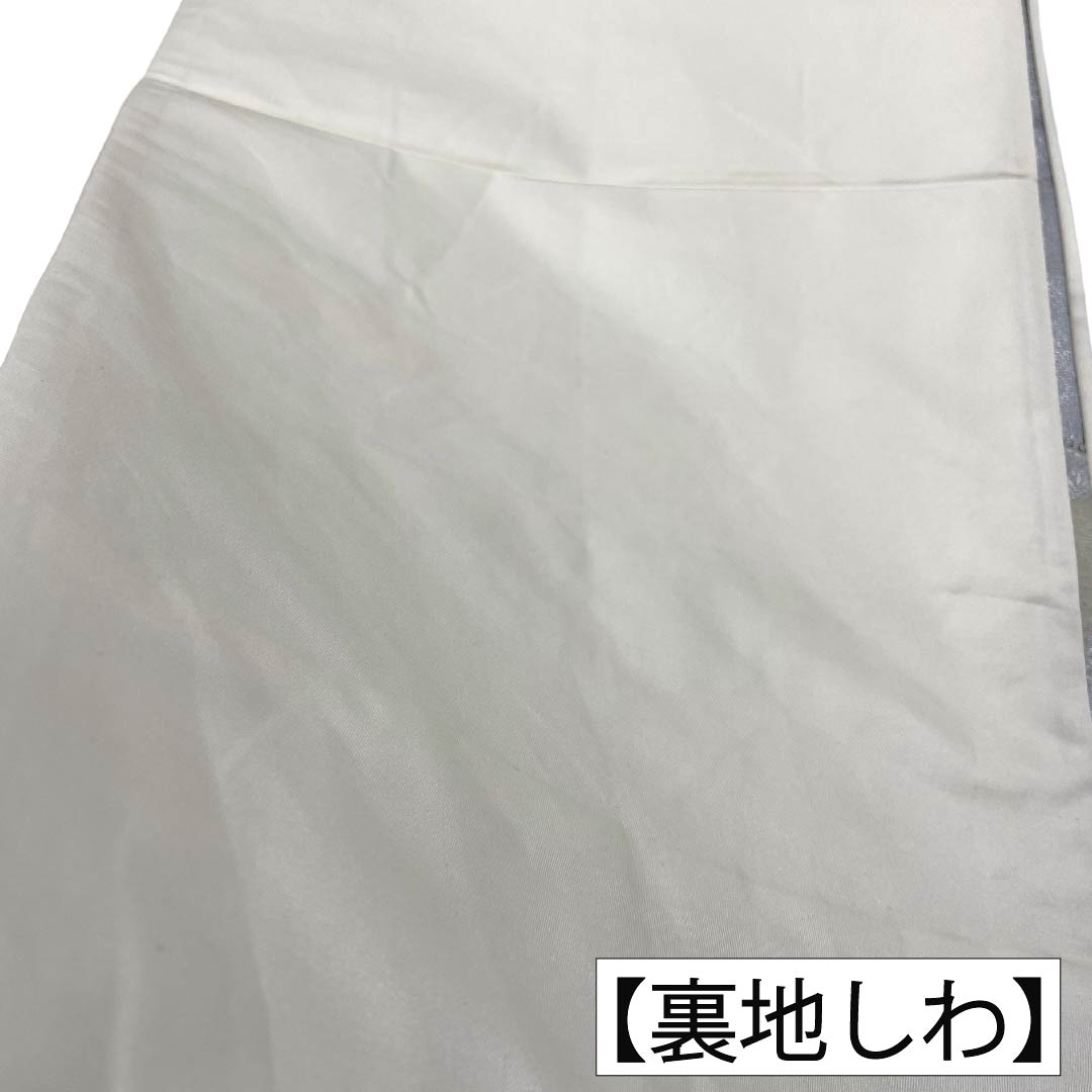 袋帯 正絹 Aランク 薄黒色(うすぐろいろ) 引箔 扇面 源氏物語 帯丈426cm 六通 セミフォーマル 銀系 1123018603322