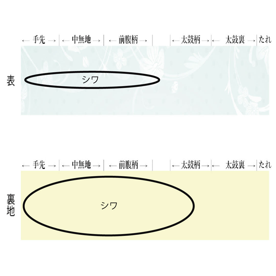 A-Rank Pure Silk Fukuro Obi (Indigo Wall Color) with Nishijin-ori Weave, Silk Silk Pongee Fabric, Abstract Pattern, Length 442cm, Six-Ply, Casual, Gray, Product Number: 1123017013322
