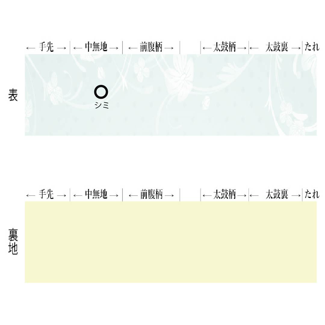 半幅帯 ポリエステル Aランク 蕎麦切色(そばきりいろ) 白百合色(しらゆりいろ) ポスター柄 トランプ リバーシブル 帯丈396cm ベージュ系 1125005543325