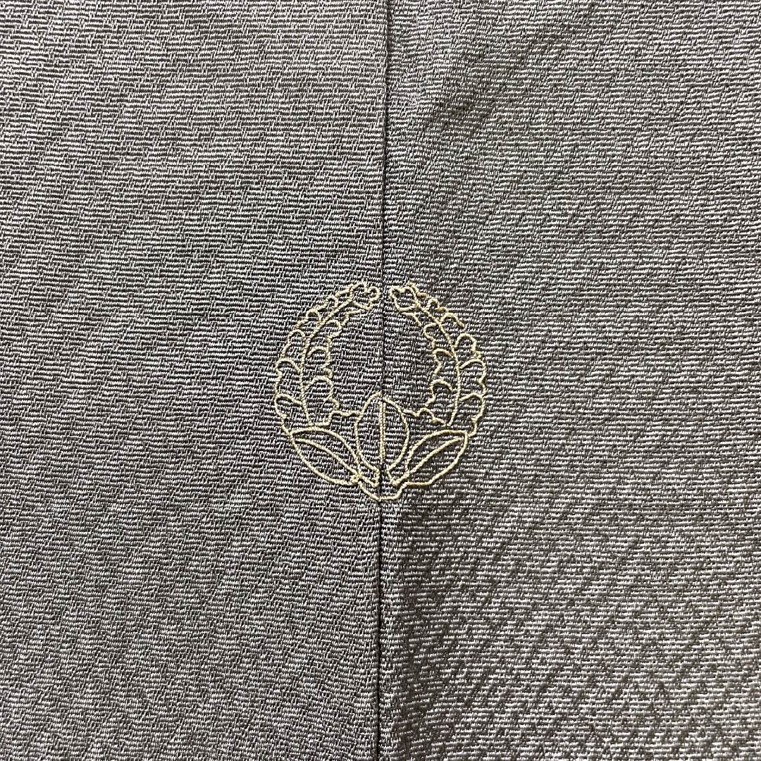 訪問着 正絹 Aランク 袷 身丈152cm 裄丈63.5cm 消炭色(けしずみいろ) 京友禅 一つ紋 陰上り藤 流水 鶴 グレー系 1112007203222