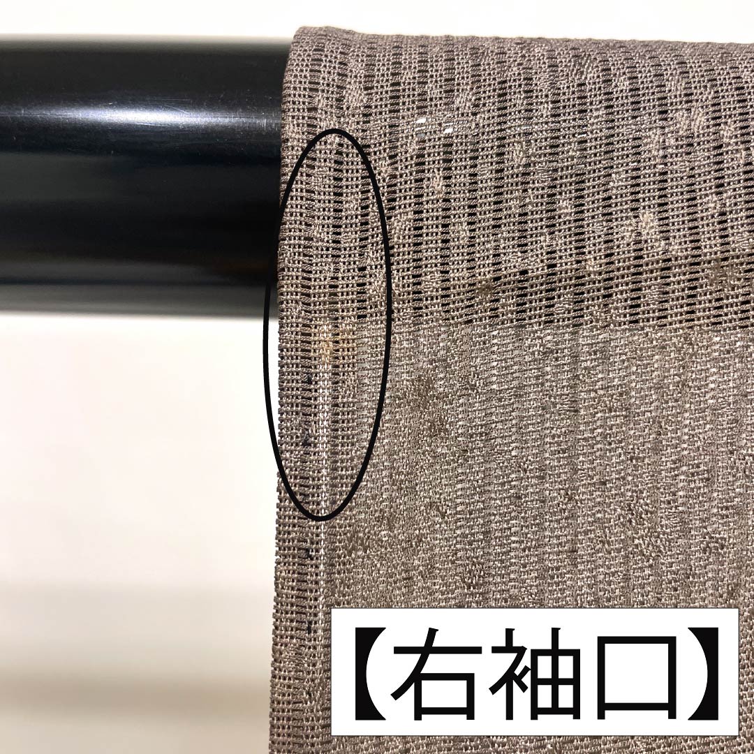 夏物 正絹 訪問着 Bランク 身丈165.5cm 裄丈65cm 都鼠色(みやこねずいろ) 京友禅 タタキ染 秋草 絽 茶系 1132005104514