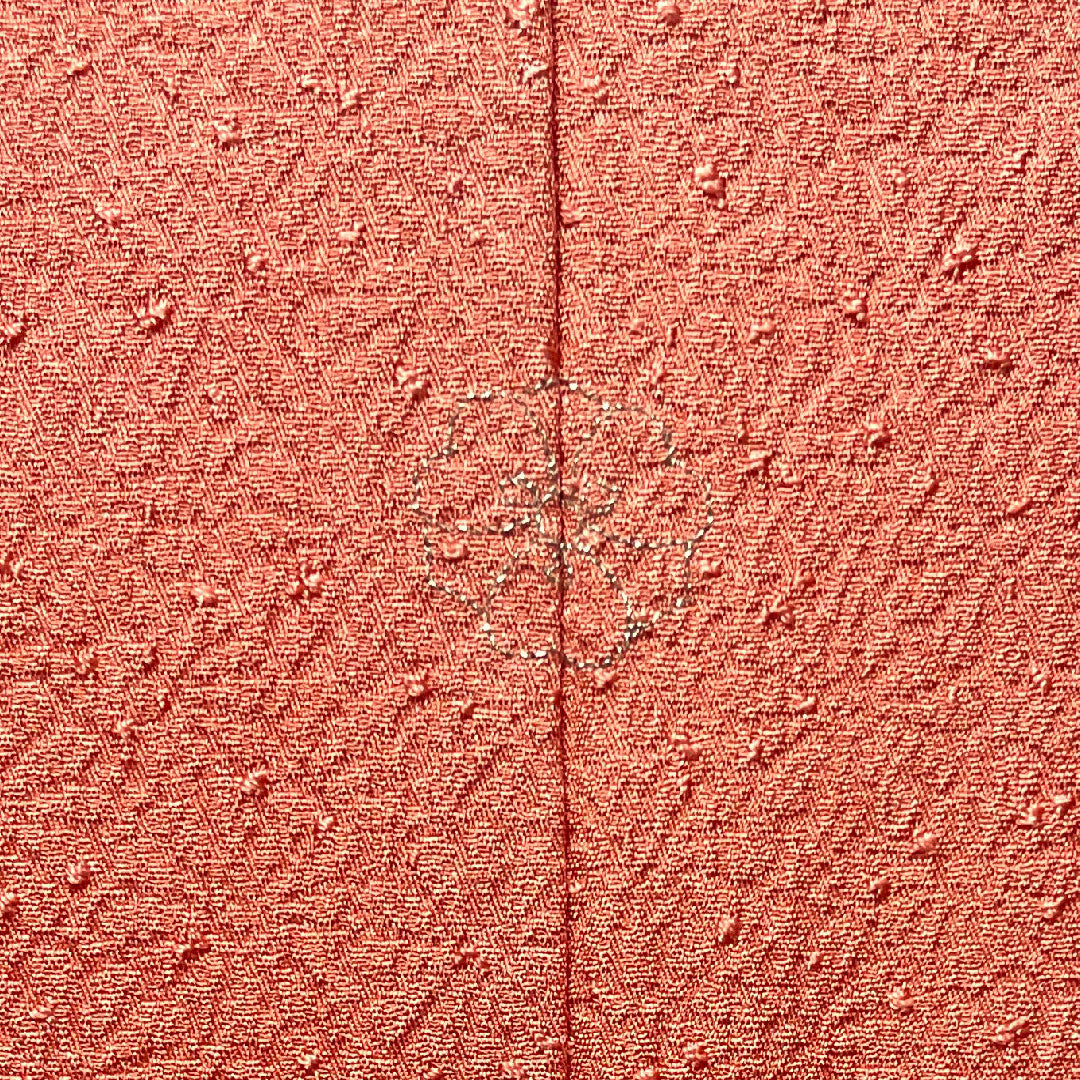 色無地 長春色 菊 八重片喰 身丈153.5cm 裄丈61cm 袷 正絹 Aランク ピンク系 1114000593213