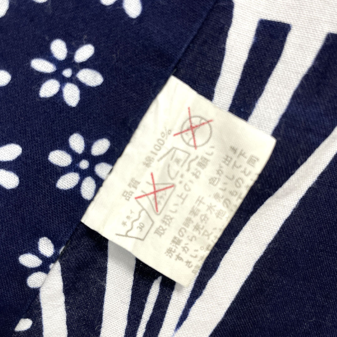 Yukata, dark blue, iris, cotton, S rank, single layer, length 152cm, sleeve length 67.5cm, navy blue, 1118002462218