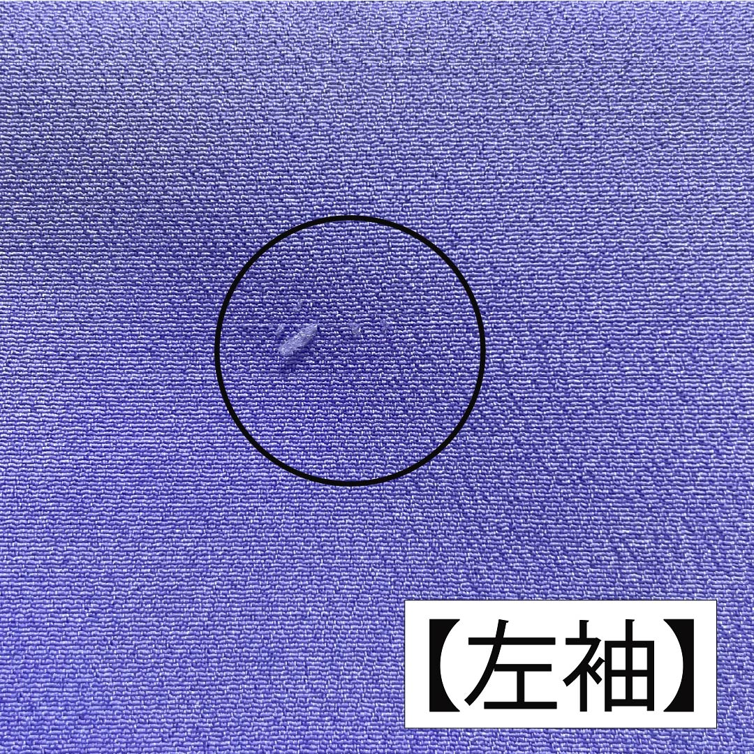 Solid-colored polyester kimono, length 158cm, sleeve length 66cm, gentian-colored (rindou-iro), washable, single-layer, S rank, purple, product number 1114002192320