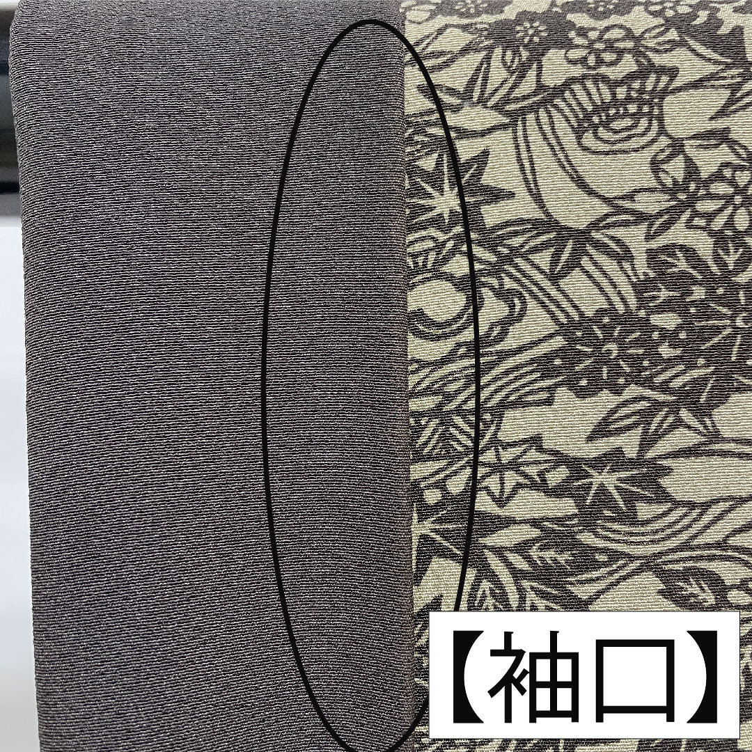 小紋 正絹 身丈163cm 裄丈65.5cm 袷 江戸鼠色(えどねずいろ) 型染 茶屋辻 Sランク グレー系 1115004692422