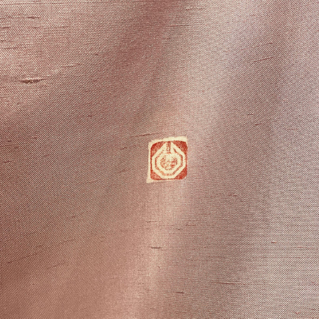 訪問着 袷 身丈153cm 裄丈63cm 葡萄色 牛首紬 白山工房 おぼろ染 正絹 Aランク 紫系 1112001813220