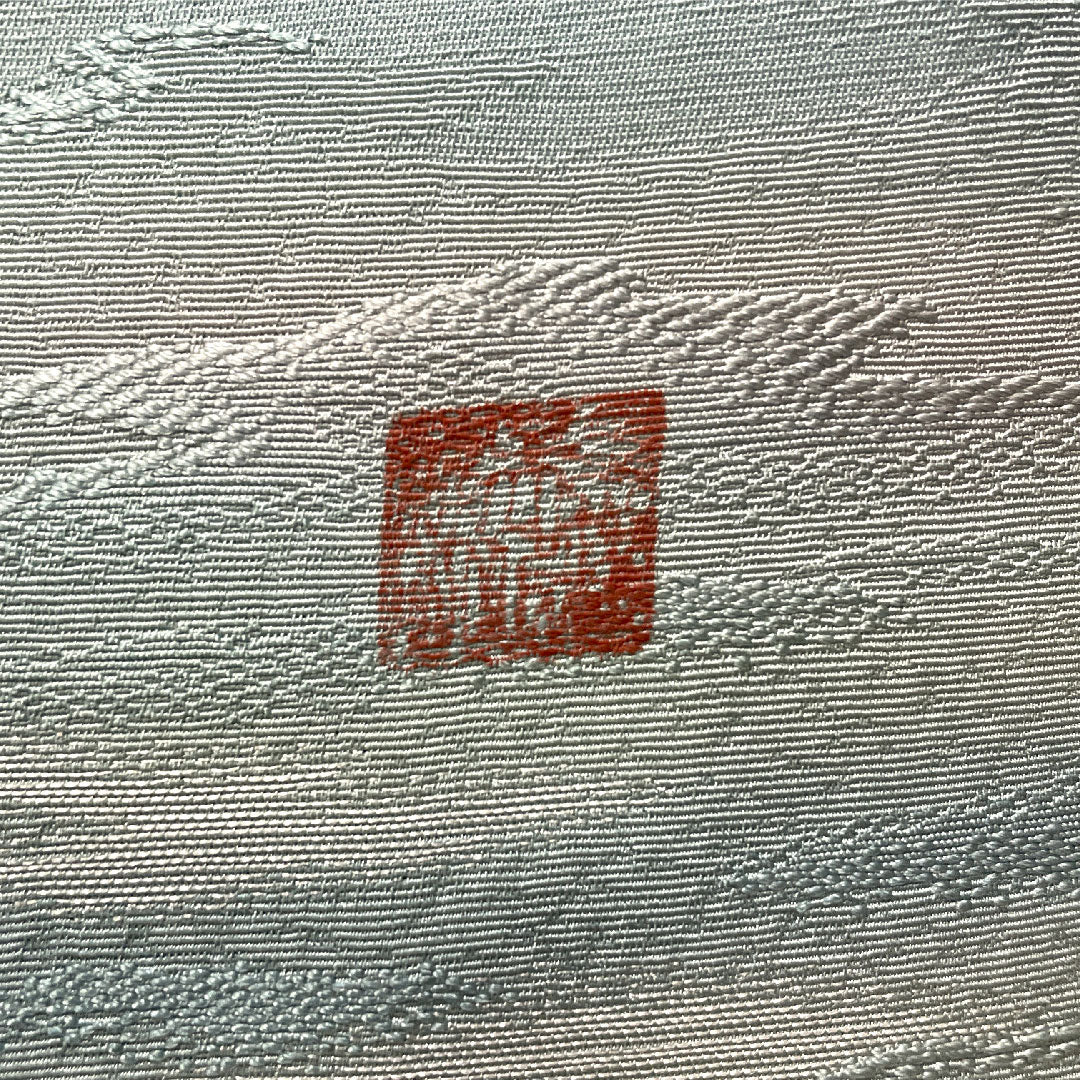 色無地 正絹 身丈156cm 裄丈64cm 砧青磁色(きぬたせいじいろ) 天蚕糸 丹後ちりめん 一つ紋 袷 Sランク 青系 1114001572317