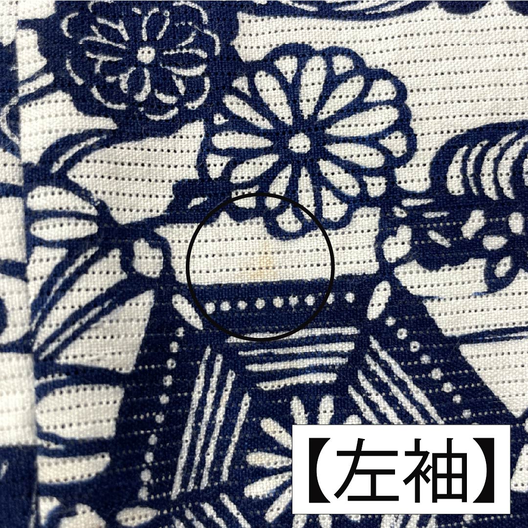 浴衣 木綿 身丈144cm 裄丈63cm Aランク 絽 白系 綿絽 流水 松 吉祥文様 1118005583111