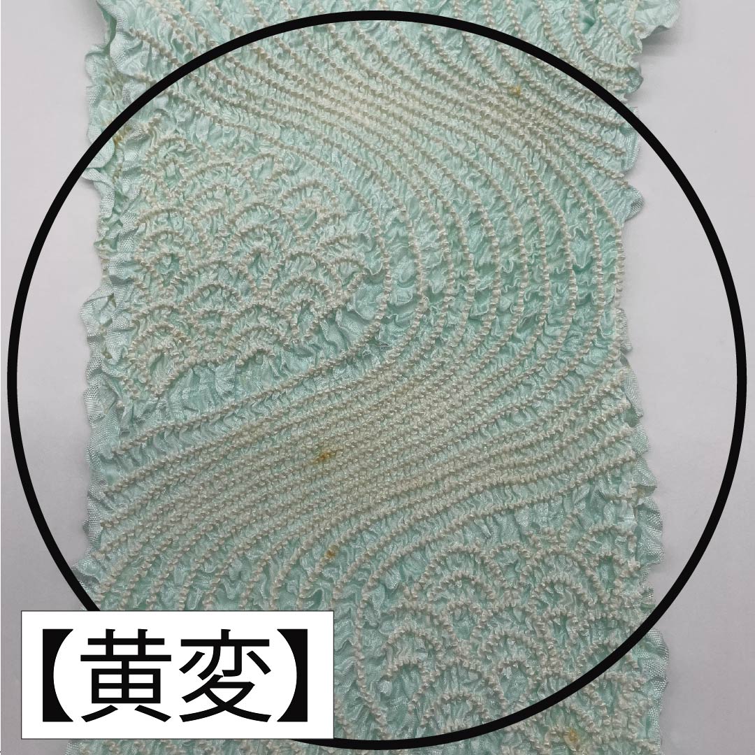 (新古品) 帯締め・帯揚げセット 正絹 Aランク 青白磁色(せいはくじいろ) 絞り 流水 長さ約156cm 幅約1.6cm セミフォーマル 水色系 1141000013324