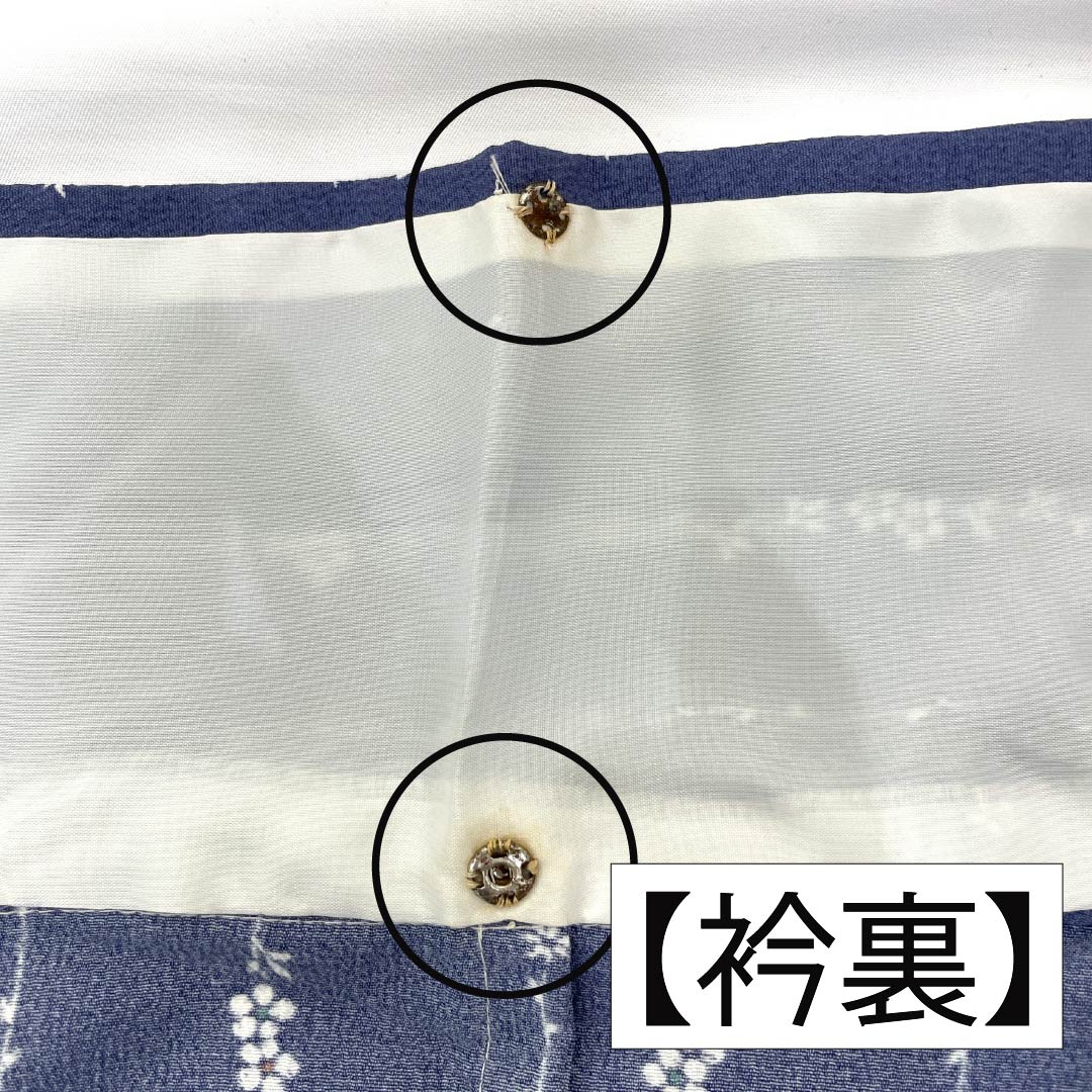 Komono Polyester A Rank Length 162.5cm Sleeve-to-sleeve 66cm Unlined Futai Aiiro (Deep Indigo) Katazome Small Flowers Washable Kimono Purple System 1115008053420