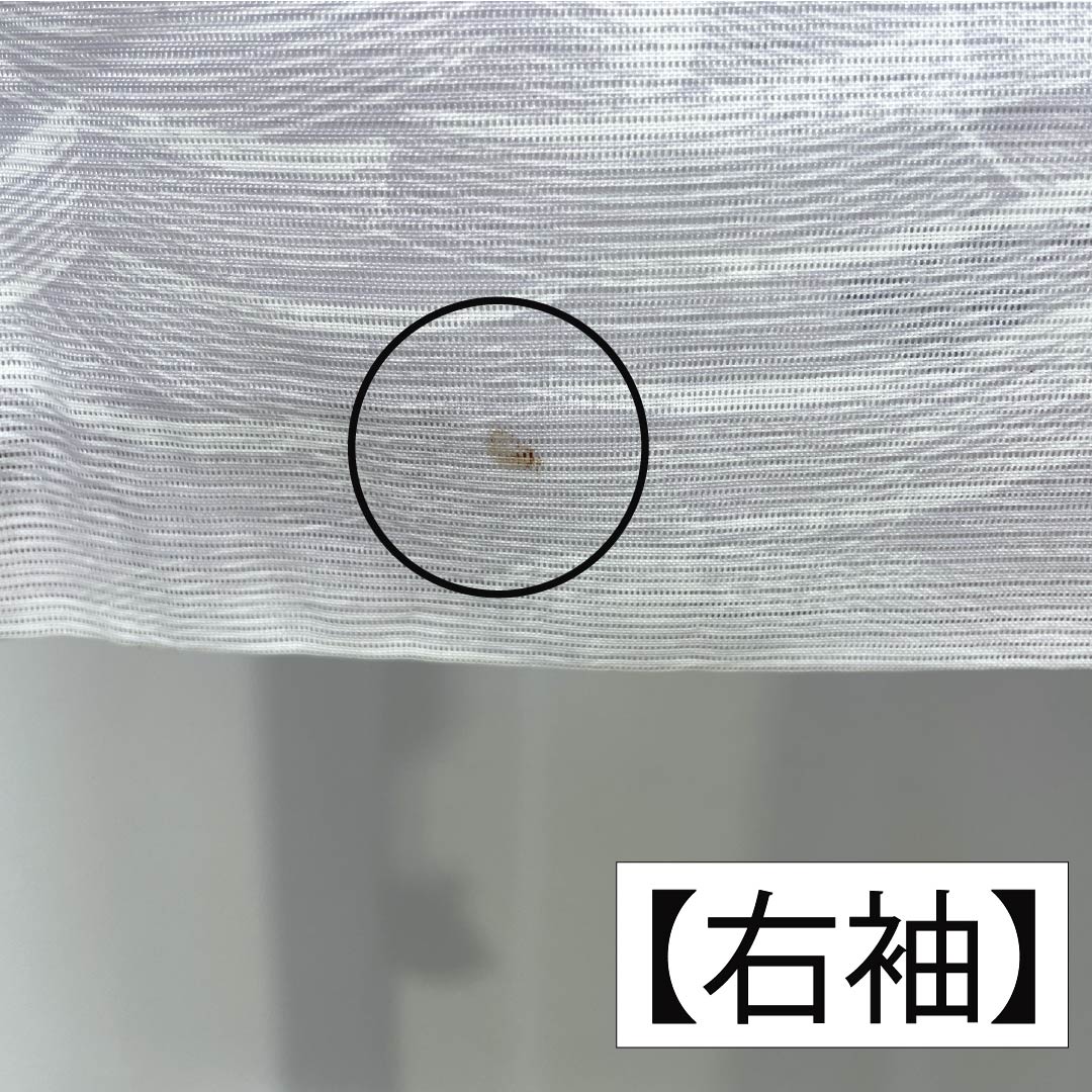 夏物 ポリエステル 小紋 身丈160cm 裄丈65cm 霞色(かすみいろ) 撫子 波 洗える着物 絽 Bランク グラデーション系 1132002454499