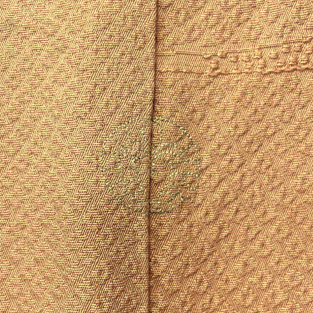 色無地 正絹 水柿色 抽象模様 下り藤 身丈152.5cm 裄丈64cm 袷 Aランク ピンク系 1114000853213