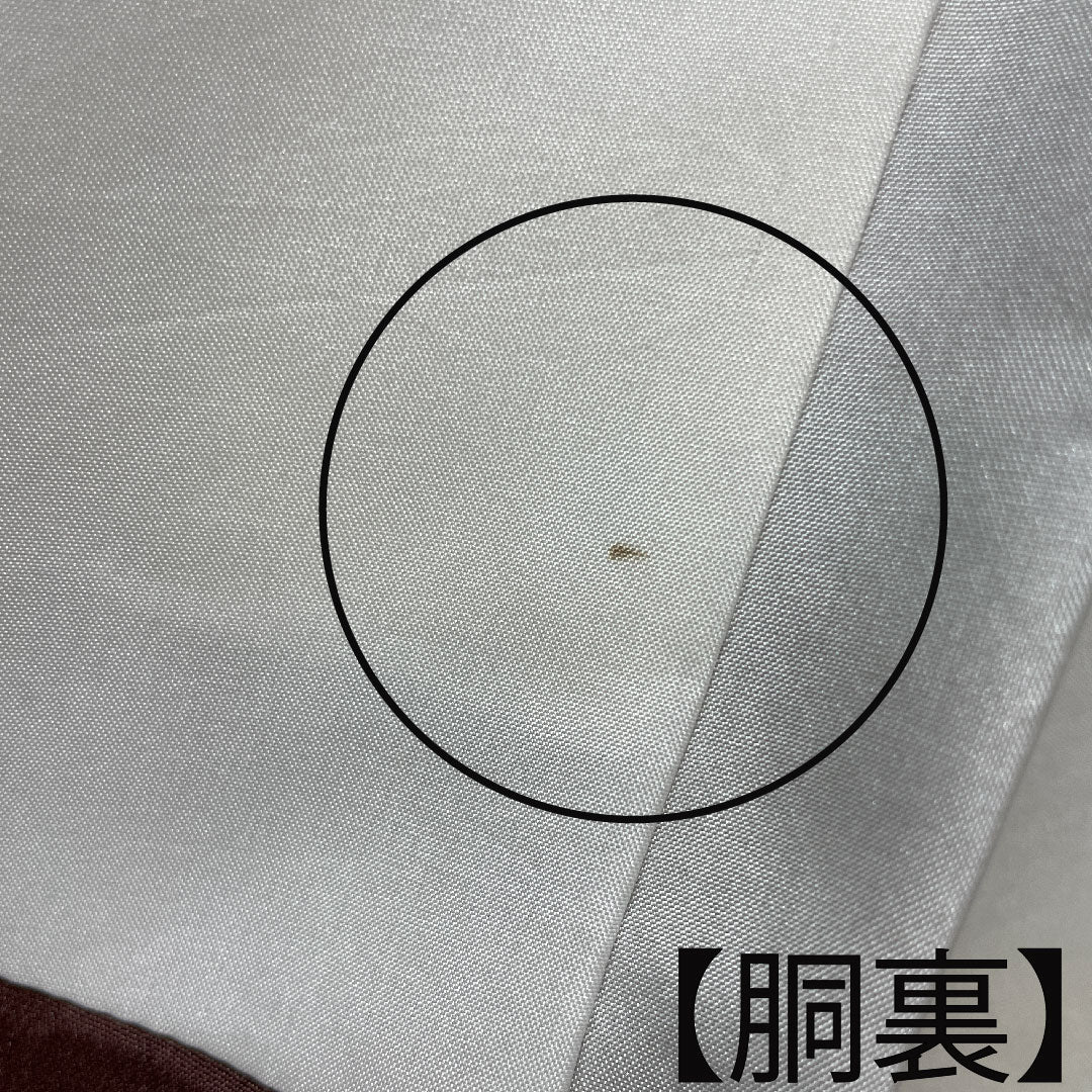 小紋 身丈154.5cm 裄丈61.5cm 袷 錆色 しつけ糸付き 草花模様 正絹 Aランク 茶系 1115003203214