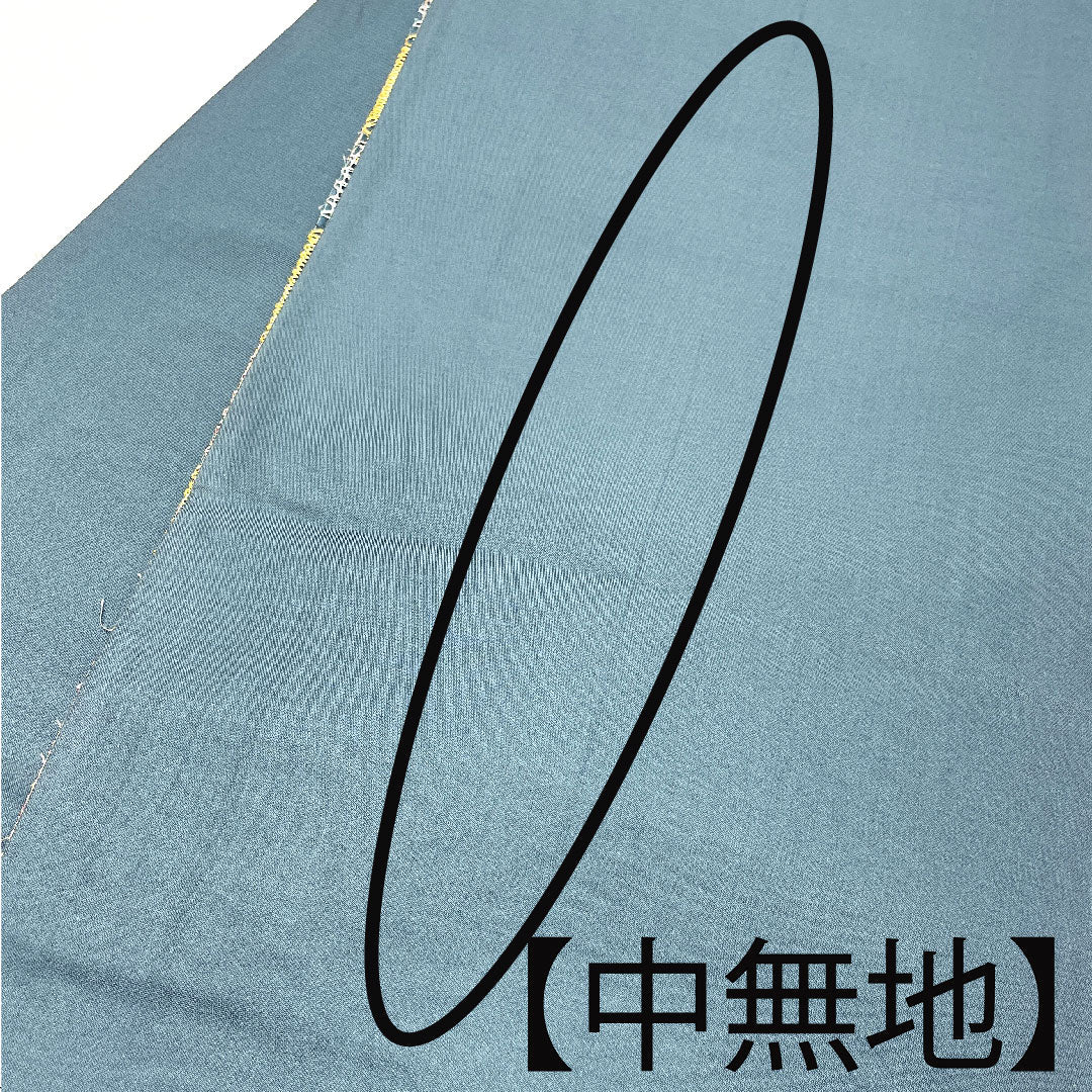 袋帯 ふくれ織り 帯丈452cm 正絹 Aランク 全通 カジュアル 青系 1123002563417