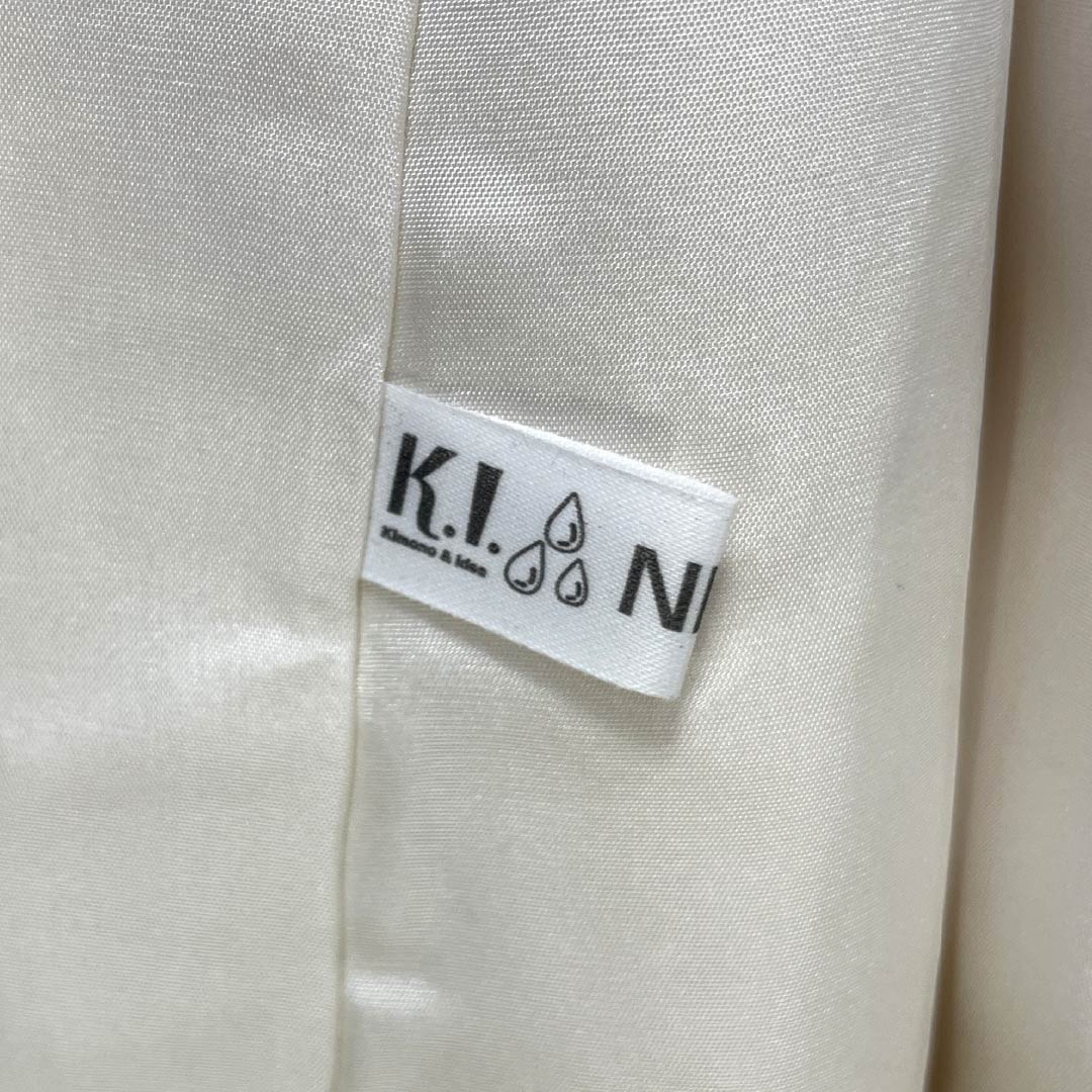 訪問着 正絹 Aランク 袷 身丈158cm 裄丈60cm かざり錦 佐賀錦 小島敏男 通し裏 付下げ 草花模様 クリーム系 1112006803315