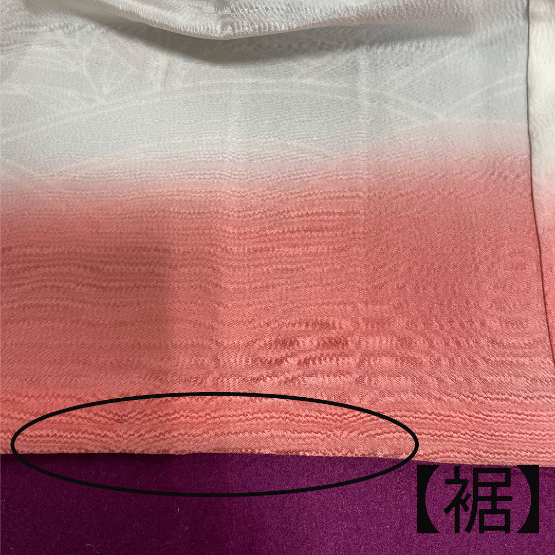 振袖 身丈165cm 裄丈65.5cm 袷 栗梅色 京紅型 鴛鴦 松竹梅 正絹 Sランク 赤系 1113000902512