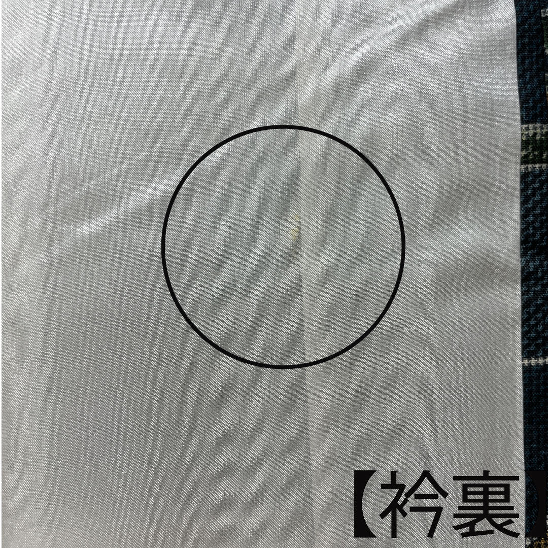 小紋 正絹 身丈156.5cm 裄丈65.5cm 袷 濃紺色 紬地 幾何学模様 しつけ糸付き Sランク 青系 1115003882317