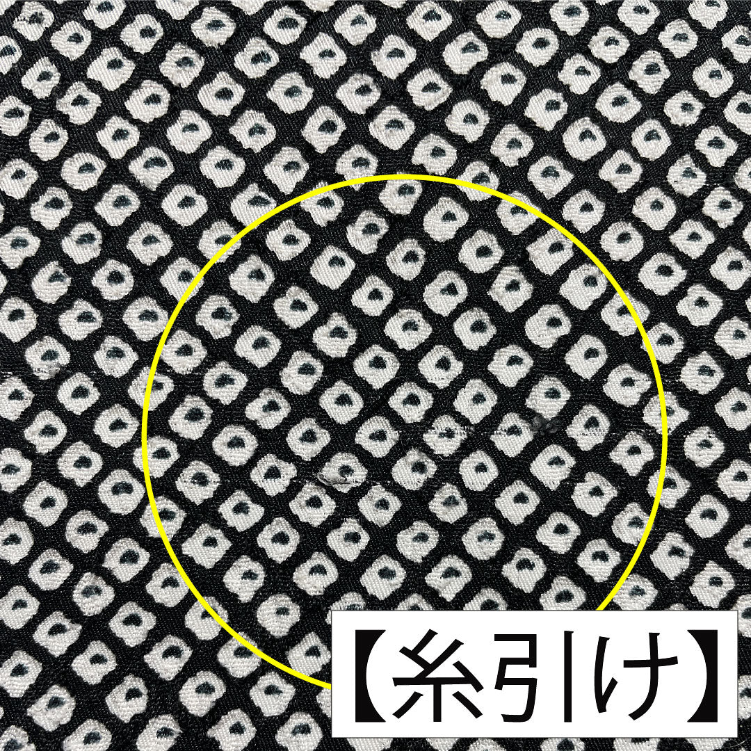 小紋 ポリエステル 身丈161.5cm 裄丈63.5cm 袷 洗える着物 染め疋田 Aランク 黒系 1115004583410