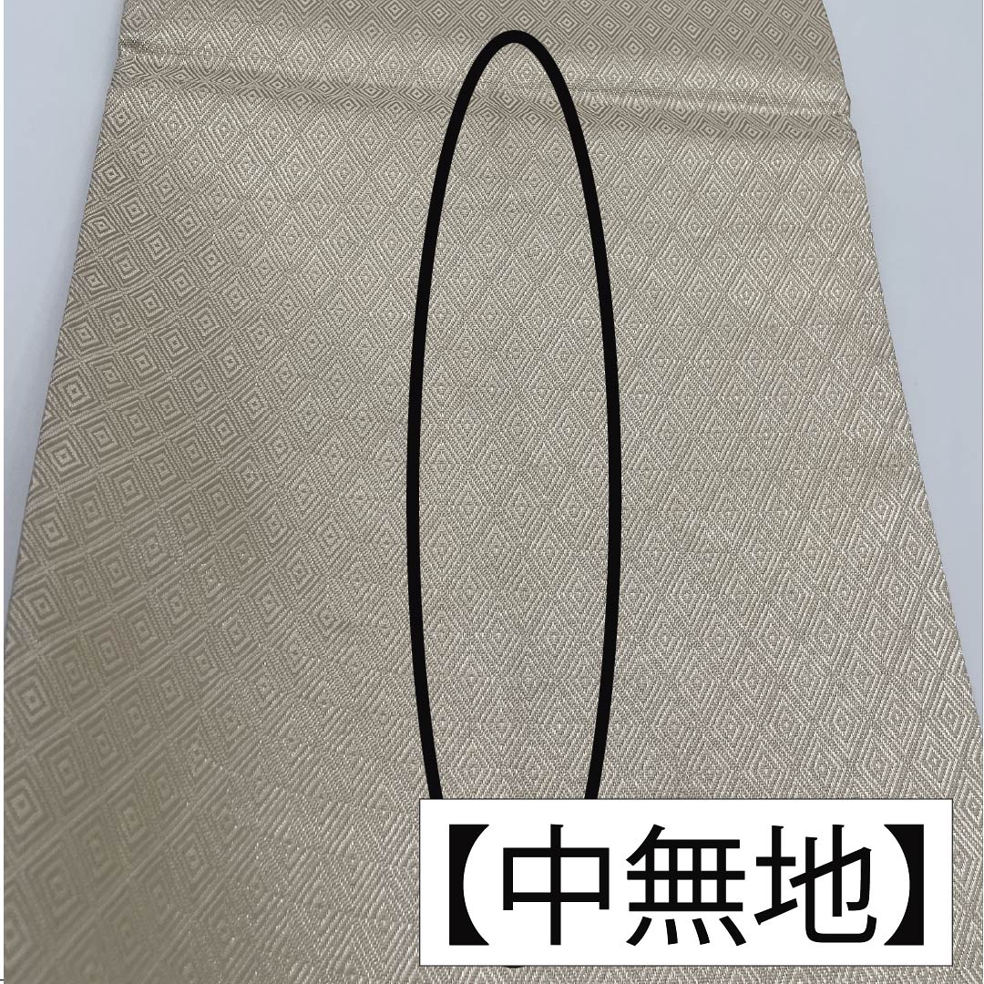 袋帯 正絹 生成り色(きなりいろ) 華文 七宝 桜 菊 帯丈444cm Aランク 六通 フォーマル 銀系 1123012103322