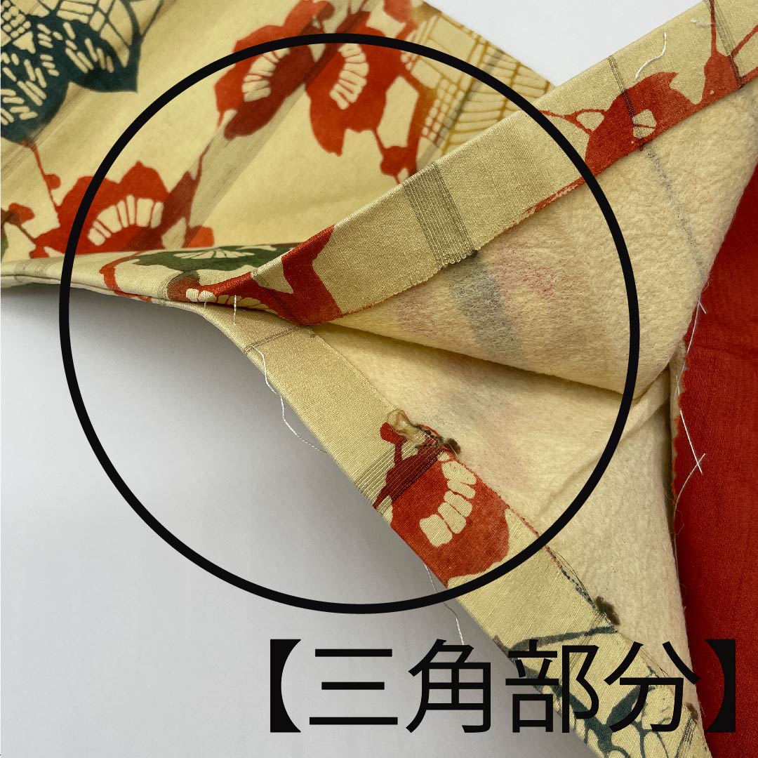 Nagoya obi, fish roe yellow, autumn leaves, pine, bamboo and plum, retro, obi length 376cm, pure silk, S rank, six-pass, casual, beige, 1124004742325, Nagoya style