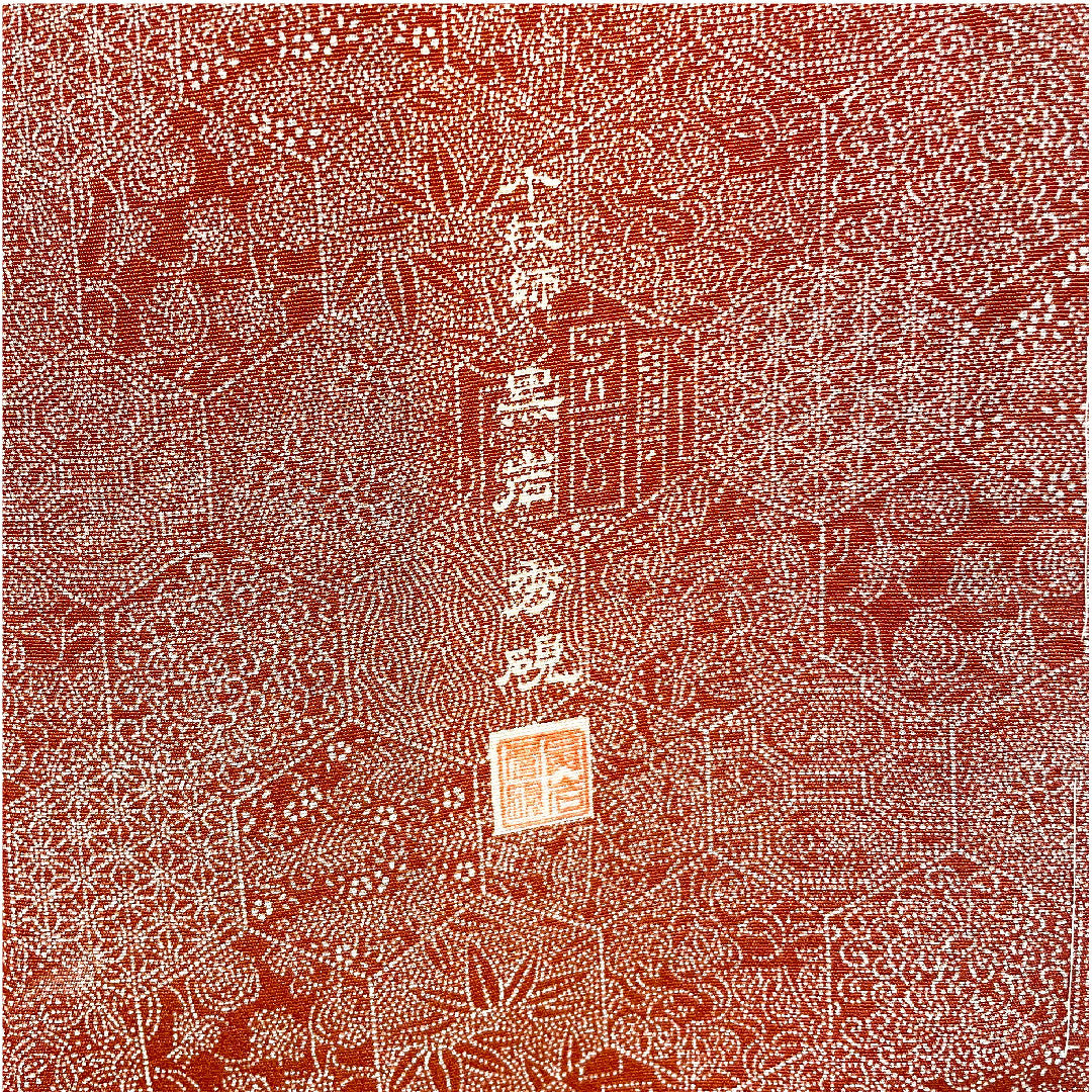 小紋 身丈164cm 裄丈64cm 袷 蝶と孔雀の羽 正絹 Sランク 朱系 1115000572316