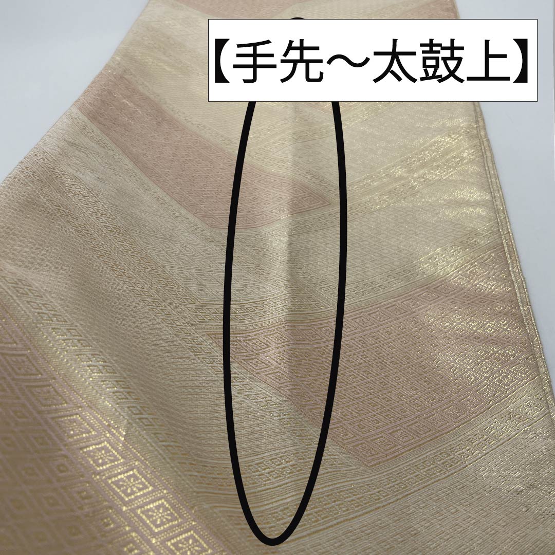 袋帯 正絹 Sランク 留袖用 佐賀錦 割付け 帯丈436cm 全通 フォーマル 金系 1123015782321