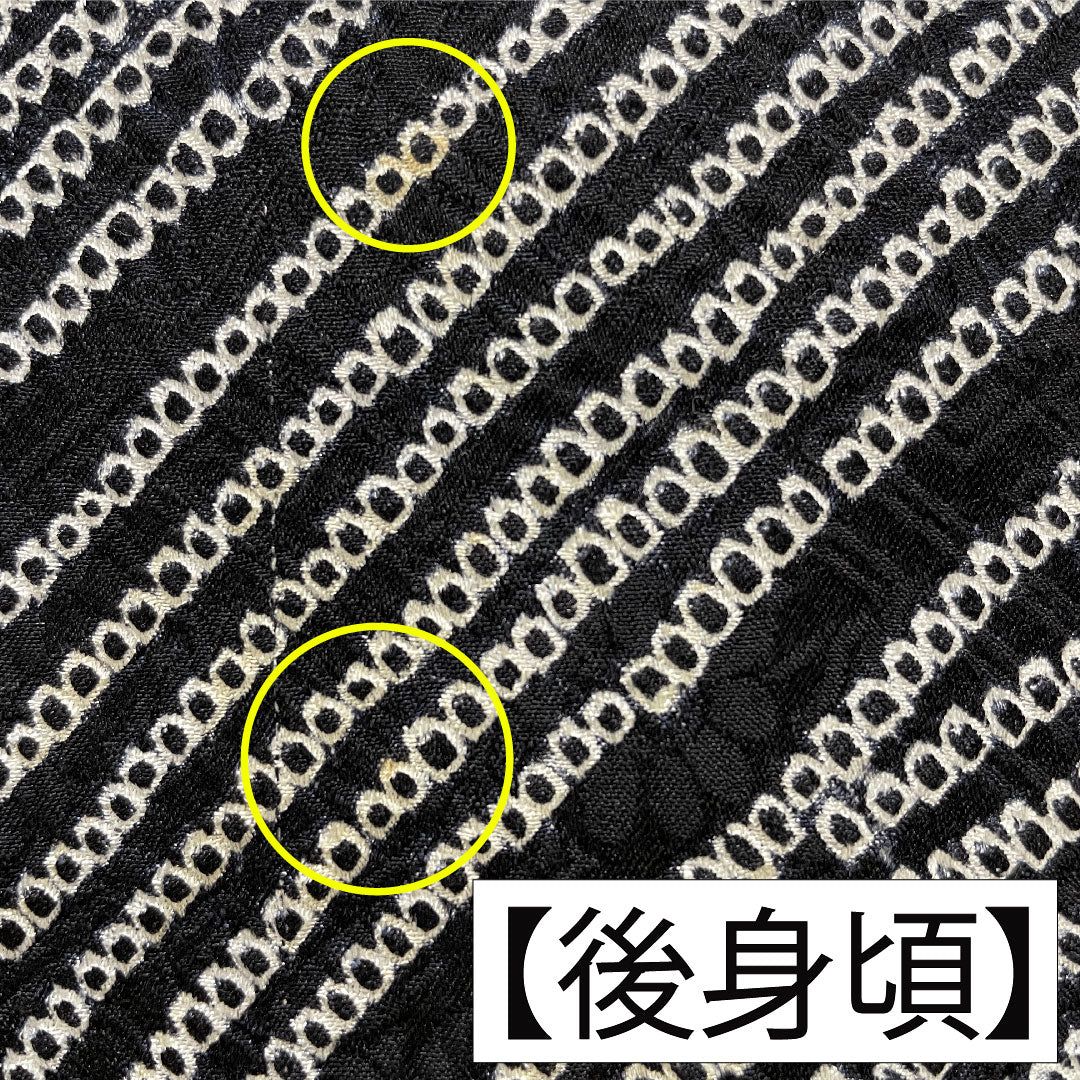 小紋 正絹 身丈171cm 裄丈67.5cm 袷 総絞り 波 Bランク 黒系 1115004724610