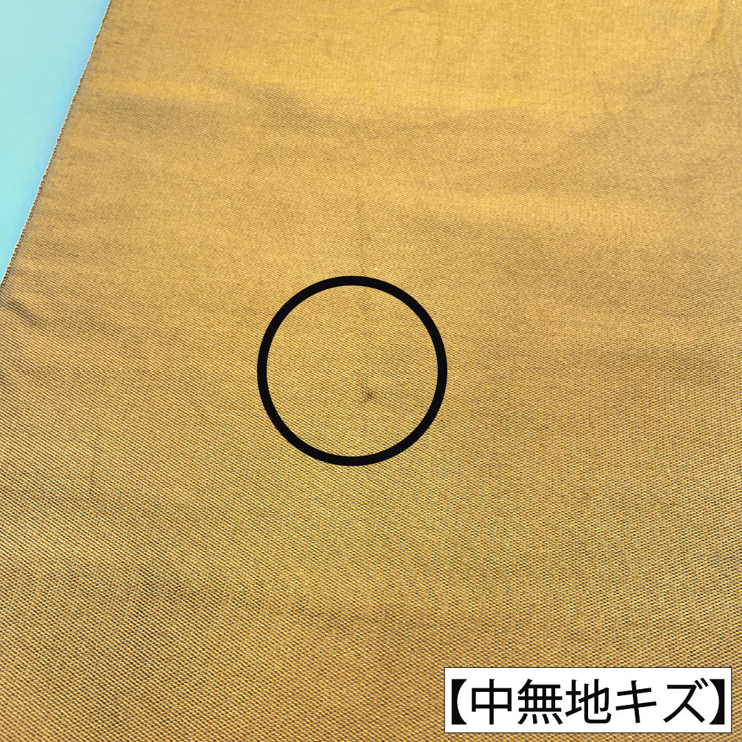 袋帯 正絹 Aランク 紹巴織 流水 草花模様 帯丈432cm 六通 セミフォーマル 茶系 1123016743314