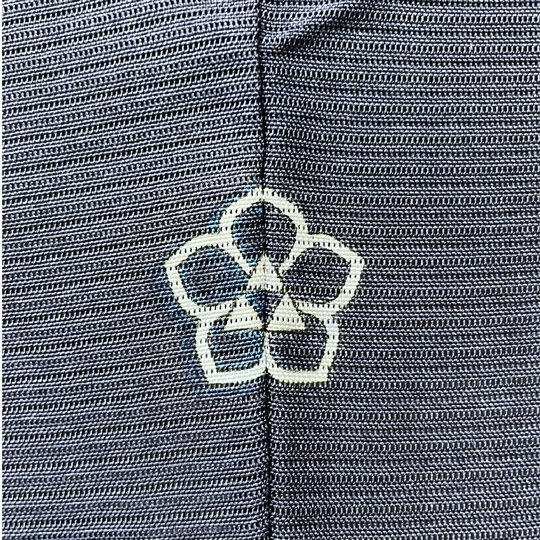 訪問着 夏物 身丈158cm 裄丈66cm 瞑色 絽 竹屋町刺繡 抽象模様 桔梗に三つ鱗 正絹 Sランク 紺系 1112002772318