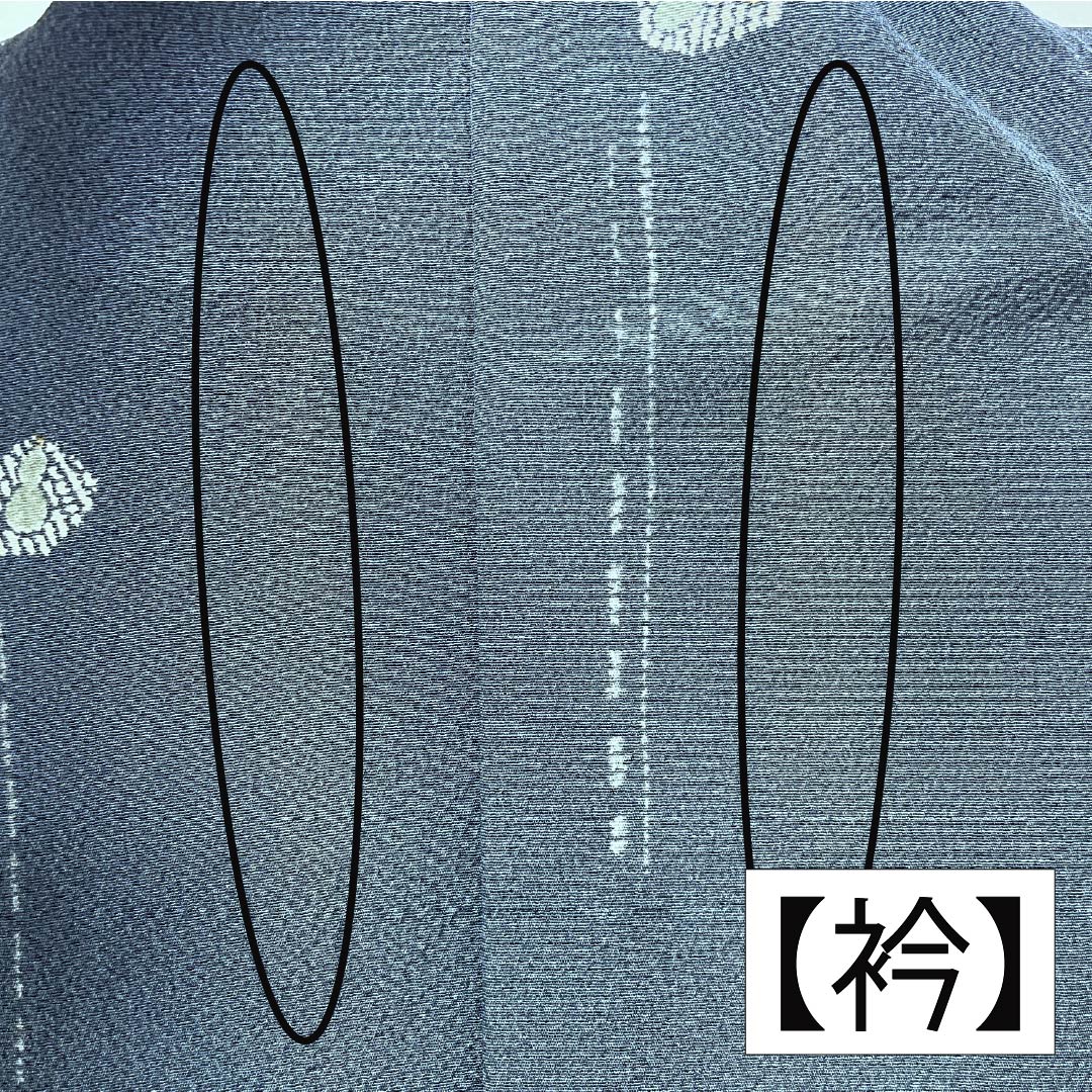 Komon, pure silk, length 161.5cm, sleeve length 65cm, lined, lining color (urairo), stencil dyeing, abstract pattern, Kinuhime Guard, A rank, blue, 1115005553417