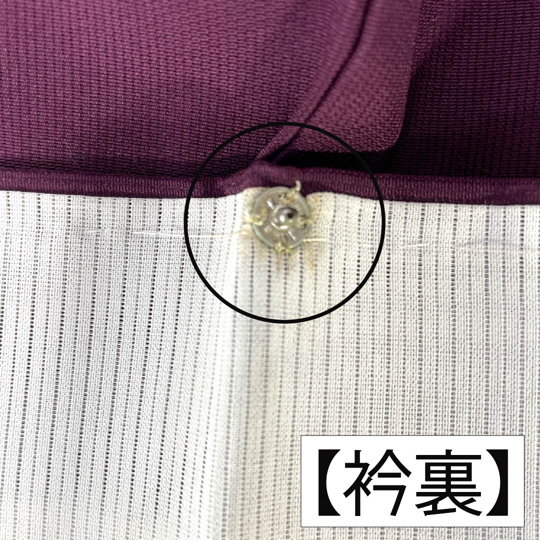 夏物 正絹 色無地 Aランク 身丈154.5cm 裄丈65.5cm 蒲萄色(えびいろ) 片輪車 紗 紫系 1132006493220