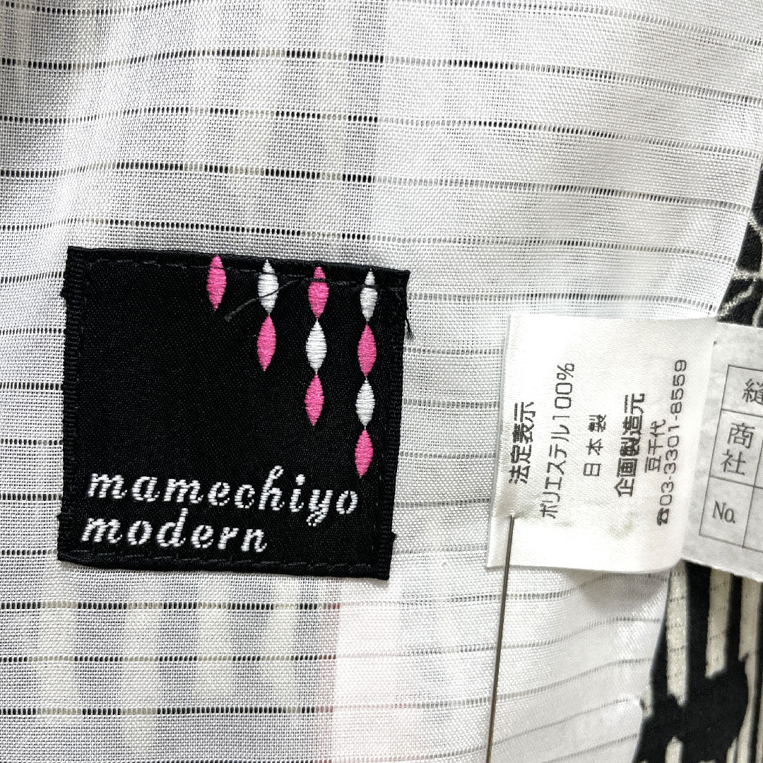 Summer kimono, polyester, small pattern, length 169.5cm, sleeve length 70cm, hydrangea, washable kimono, basting thread included, unused, silk, S rank, black, 1132001852510