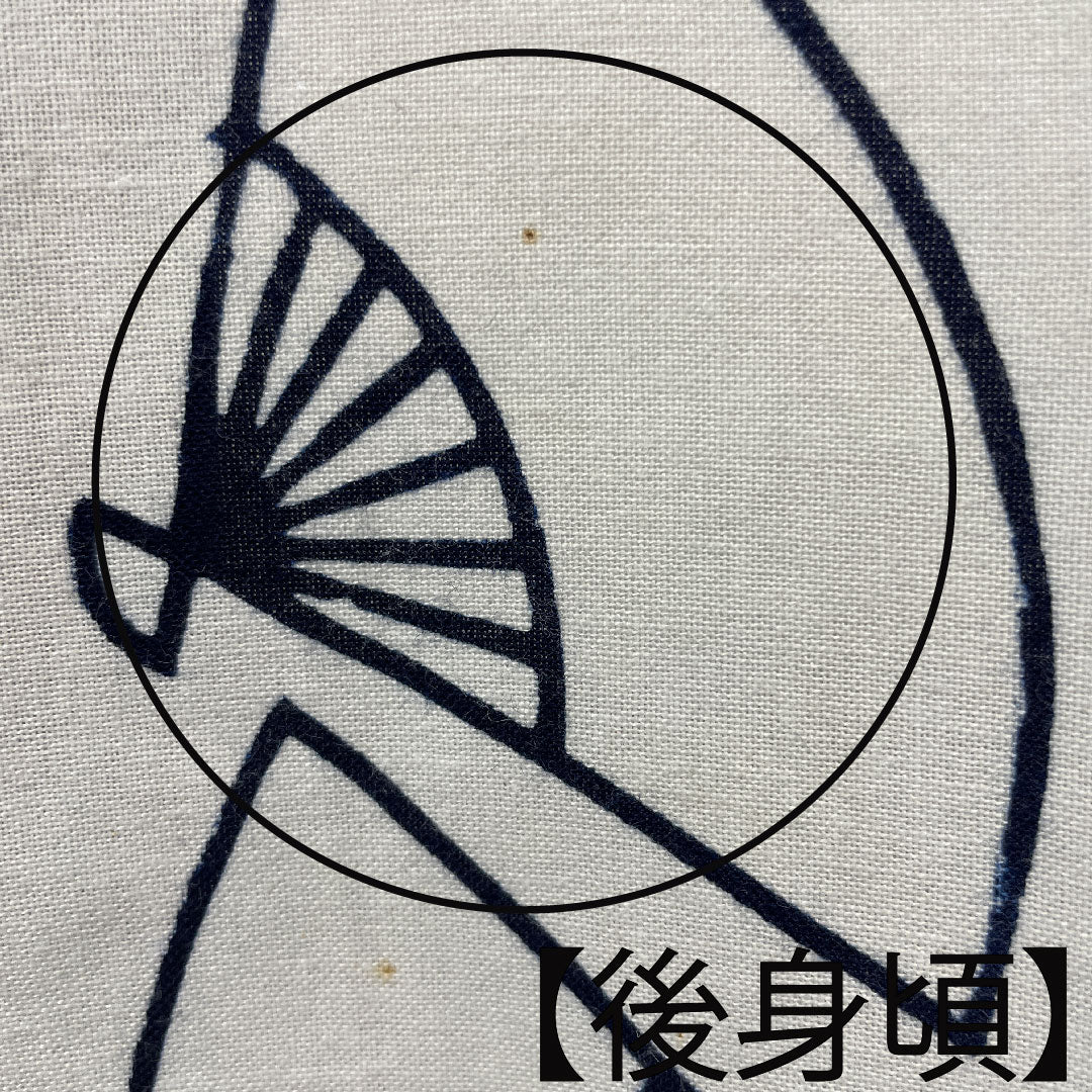 浴衣 市松 扇子 木綿 Aランク 単衣 身丈145cm 裄丈64.5cm 白系 1118002523111