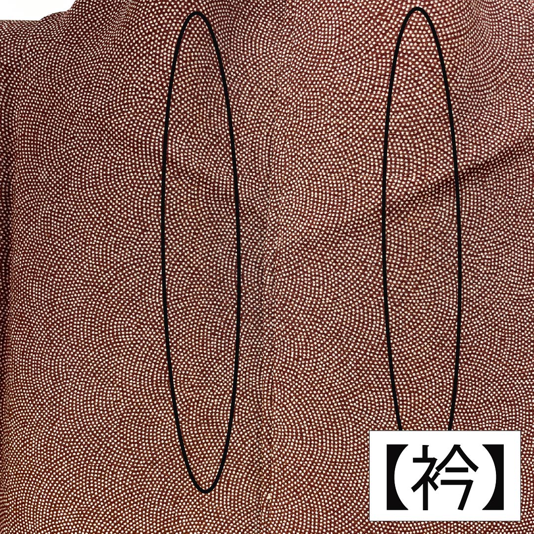 訪問着 正絹 Aランク 袷 身丈157cm 裄丈63cm 赤銅色(しゃくどういろ) 型染 江戸小紋 鮫柄 風景模様 茶系 1112006133314