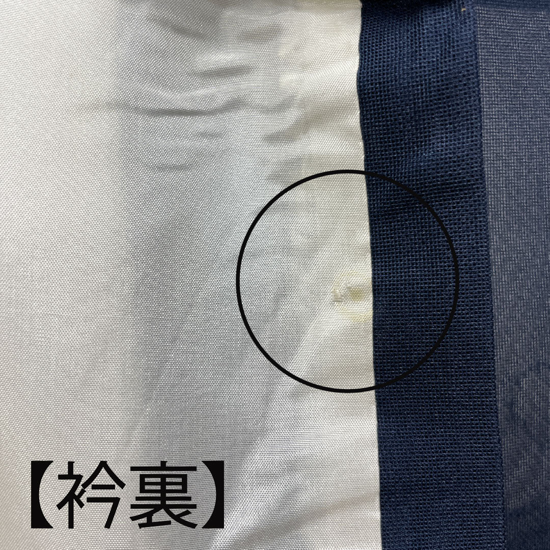 夏物 正絹 色無地 身丈155cm 裄丈65.5cm 濃紺色(のうこんいろ) 流水 紗 Sランク 紺系 1132000992318