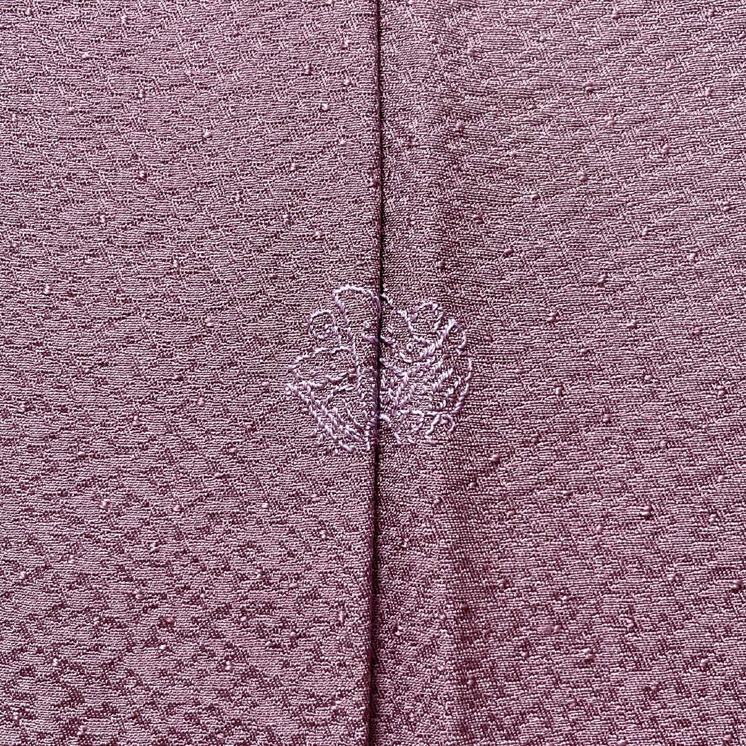 訪問着 正絹 Aランク 袷 身丈155.5cm 裄丈60cm 京藤色(きょうふじいろ) 無地付下げ 汕頭刺繡 雪輪 揚羽蝶 縫い紋 紫系 1112007033320