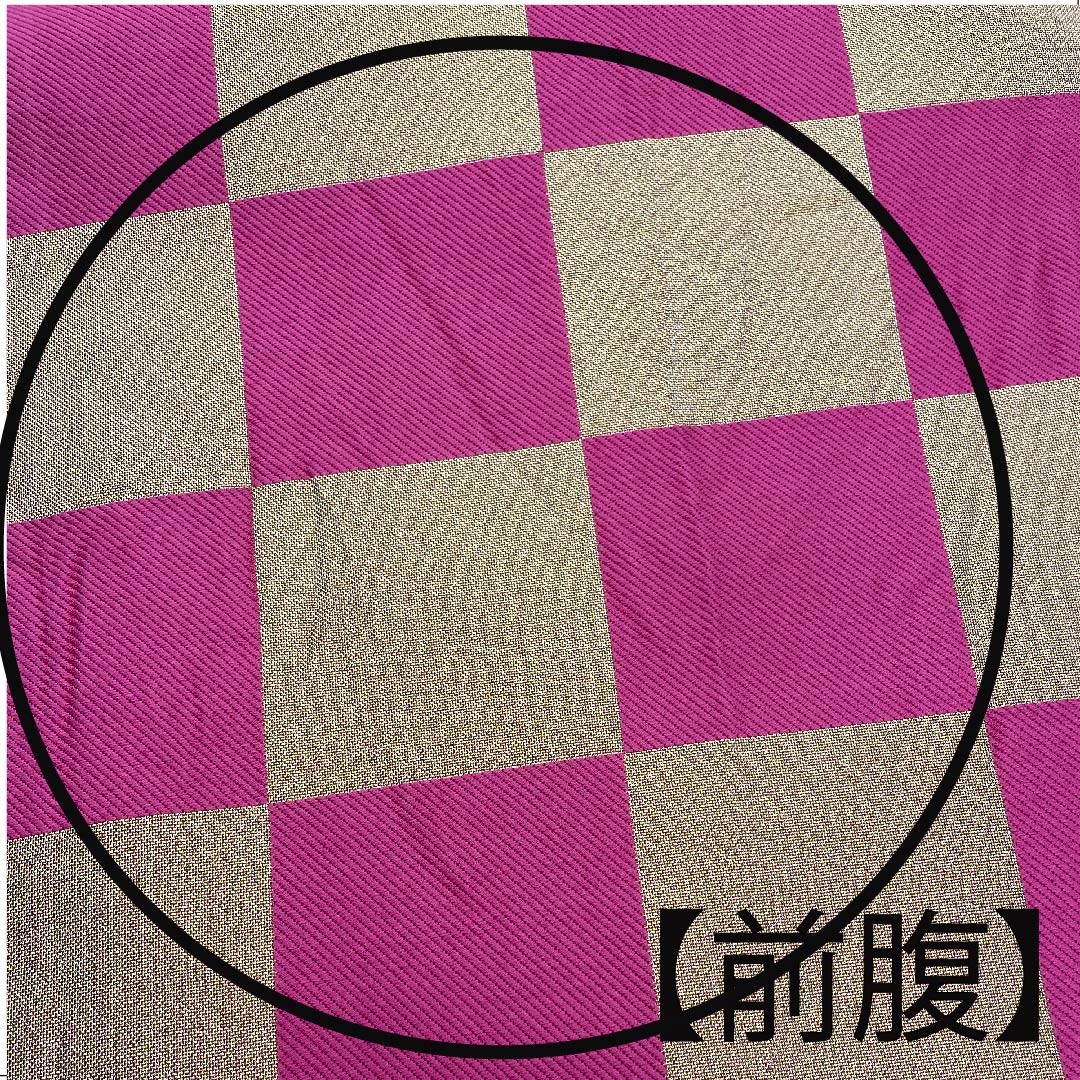 袋帯 金色 振袖用 市松 帯丈440cm 正絹 Aランク 六通 フォーマル 金系 1123006353321