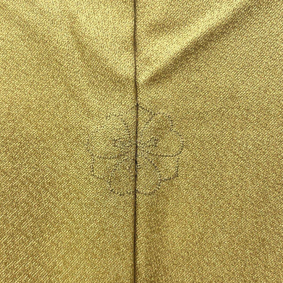 訪問着 袷 身丈167cm 裄丈66cm 芽色 京友禅 露草 巻物 一つ紋 剣片喰 正絹 Aランク 黄系 1112003933523