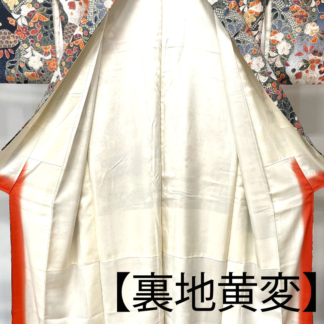 小紋 身丈164cm 裄丈66cm 袷 辻ヶ花 正絹 Sランク グラデ 1115003152499