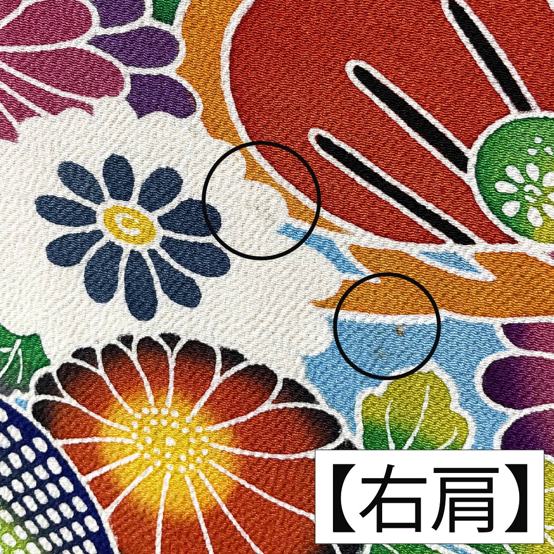 振袖 正絹 Aランク 身丈166.5cm 裄丈64.5cm 袷 水色(みずいろ) 京紅型 ちりめん地 吉祥文様 梅 松 水色系 1113002543524