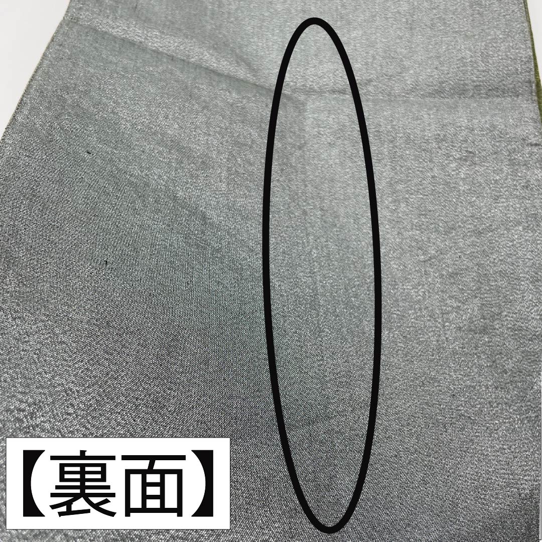 袋帯 正絹 老緑色(おいみどりいろ) 留袖用 作家物 辻ヶ花 帯丈440cm Sランク ポイント柄 フォーマル 緑系 1123014052319