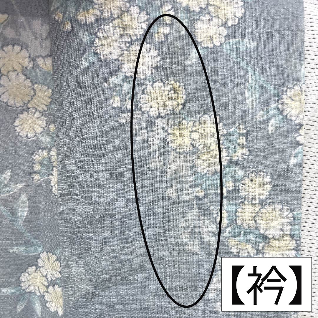 夏物 ポリエステル 小紋 Sランク 身丈161.5cm 裄丈66cm 空色鼠色(そらいろねずいろ) 草花模様 洗える着物 しつけ糸付き 紗 グレー系 1132003582422