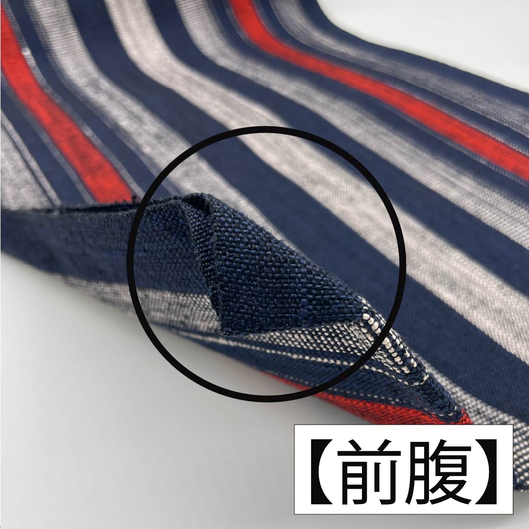 名古屋帯 濃紺色(のうこんいろ) 縞模様 帯丈382cm 木綿 Sランク 全通 カジュアル 紺系 1124006902418 開き仕立て