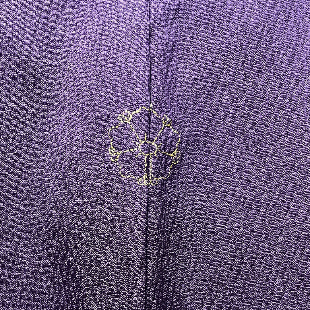 訪問着 正絹 袷 身丈155cm 裄丈68cm 深紫色 金彩加工 しつけ糸付き 吉祥文様 Sランク 紫系 1112003192320