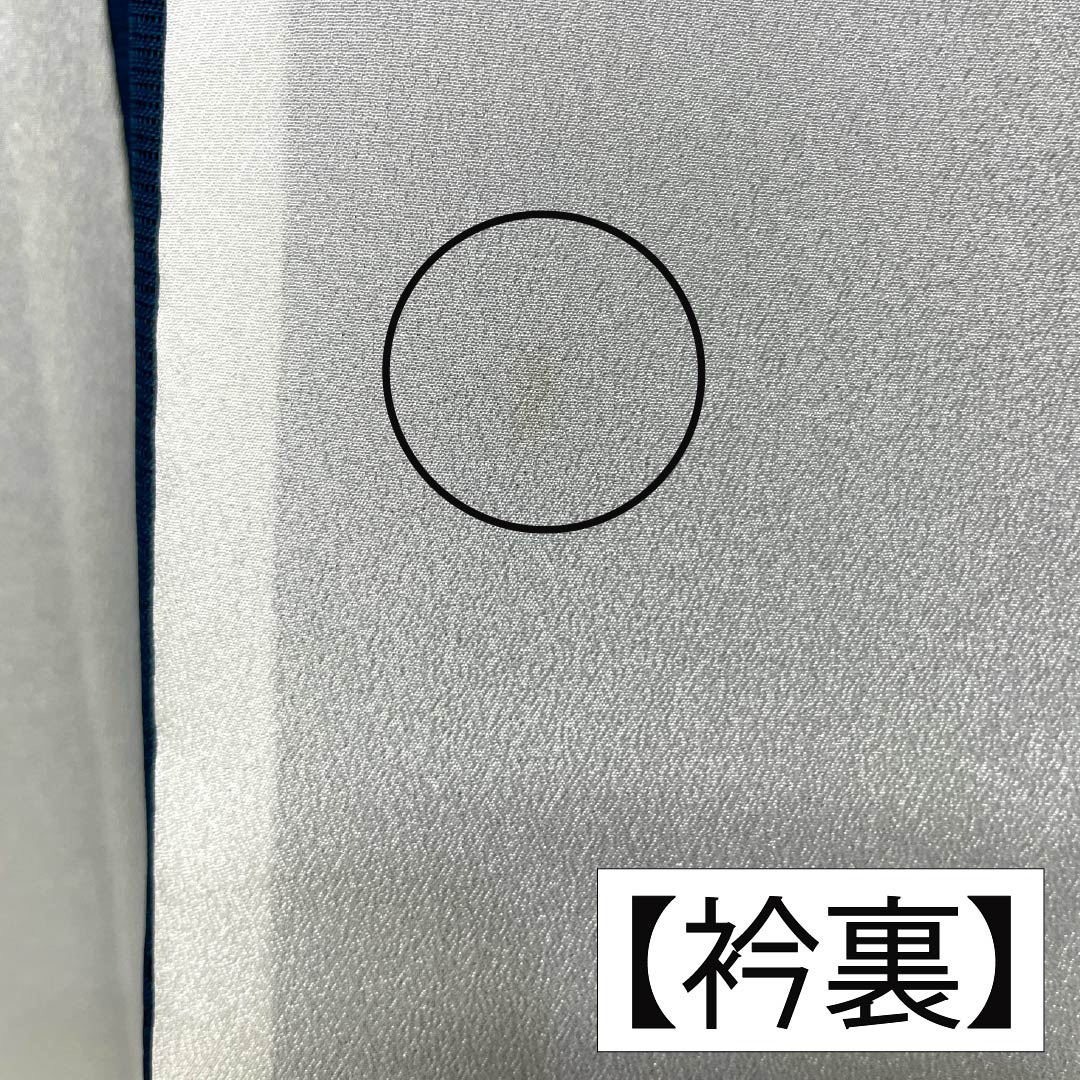夏物 ポリエステル 色無地 Aランク 身丈169cm 裄丈64.5cm 藍天鵞絨色(あいびろうどいろ) 洗える着物 素無地 絽 青系 1132004223517