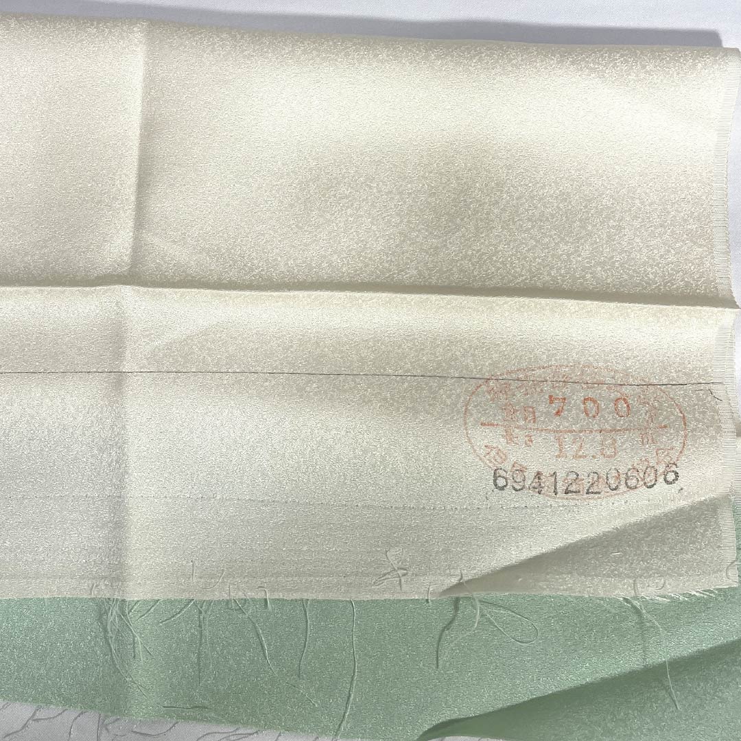 訪問着 正絹 Sランク 袷 身丈166.5cm 裄丈62cm 薄緑色(うすみどりいろ) 京友禅 草花 しつけ糸付き 緑系 1112007602519