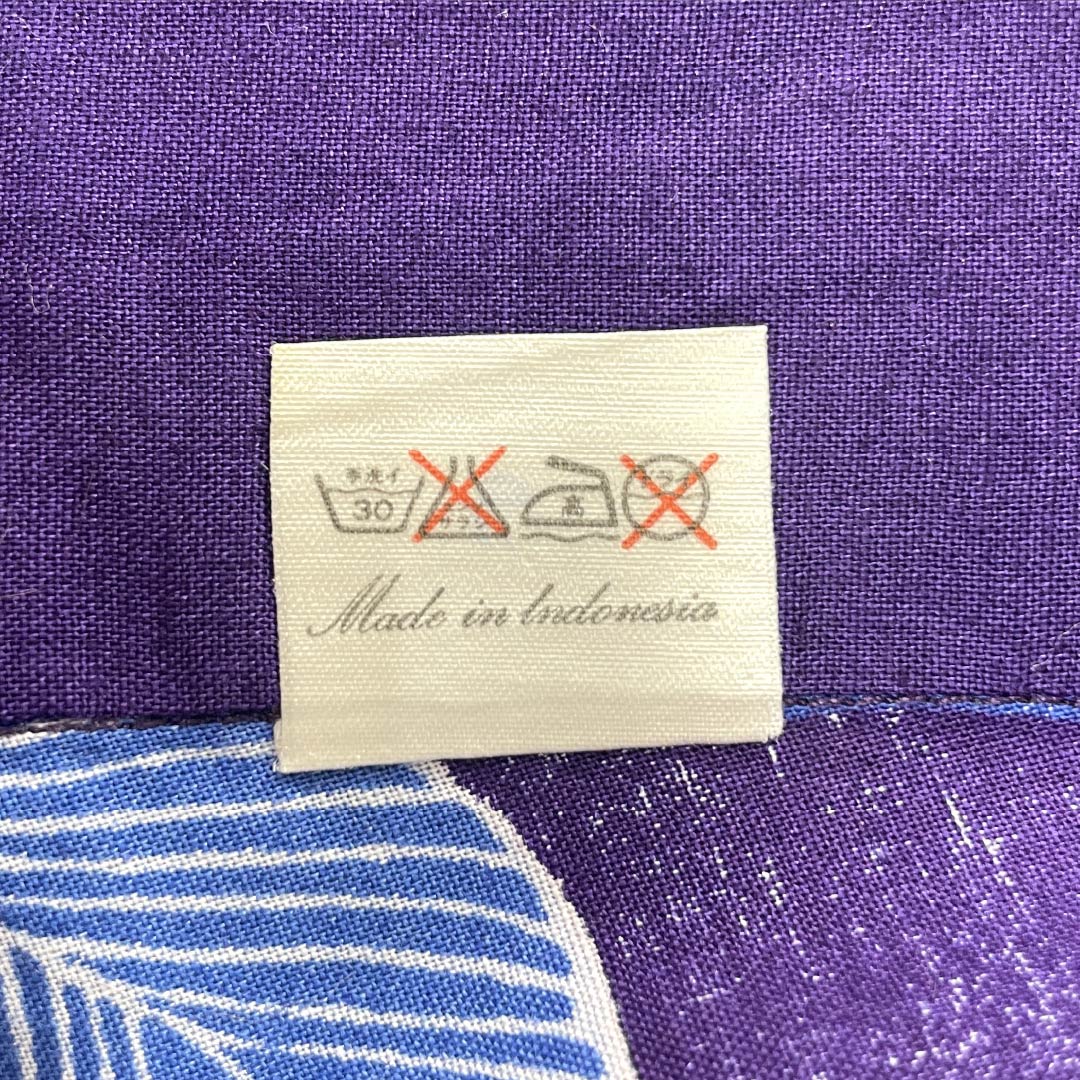 浴衣 木綿 身丈160.5cm 裄丈62cm Sランク 単衣 紫系 紫紺色(しこんいろ) 薔薇 1118005342420