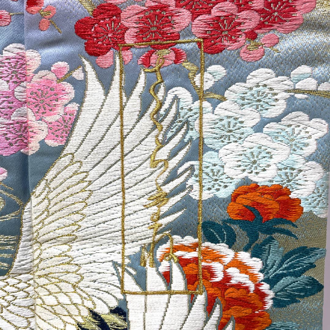 色打掛 正絹 Sランク 身丈196cm 裄丈65cm 唐織 さくら重ね 吉祥文様 鶴 鴛鴦 袷 グラデーション系 1110001092999