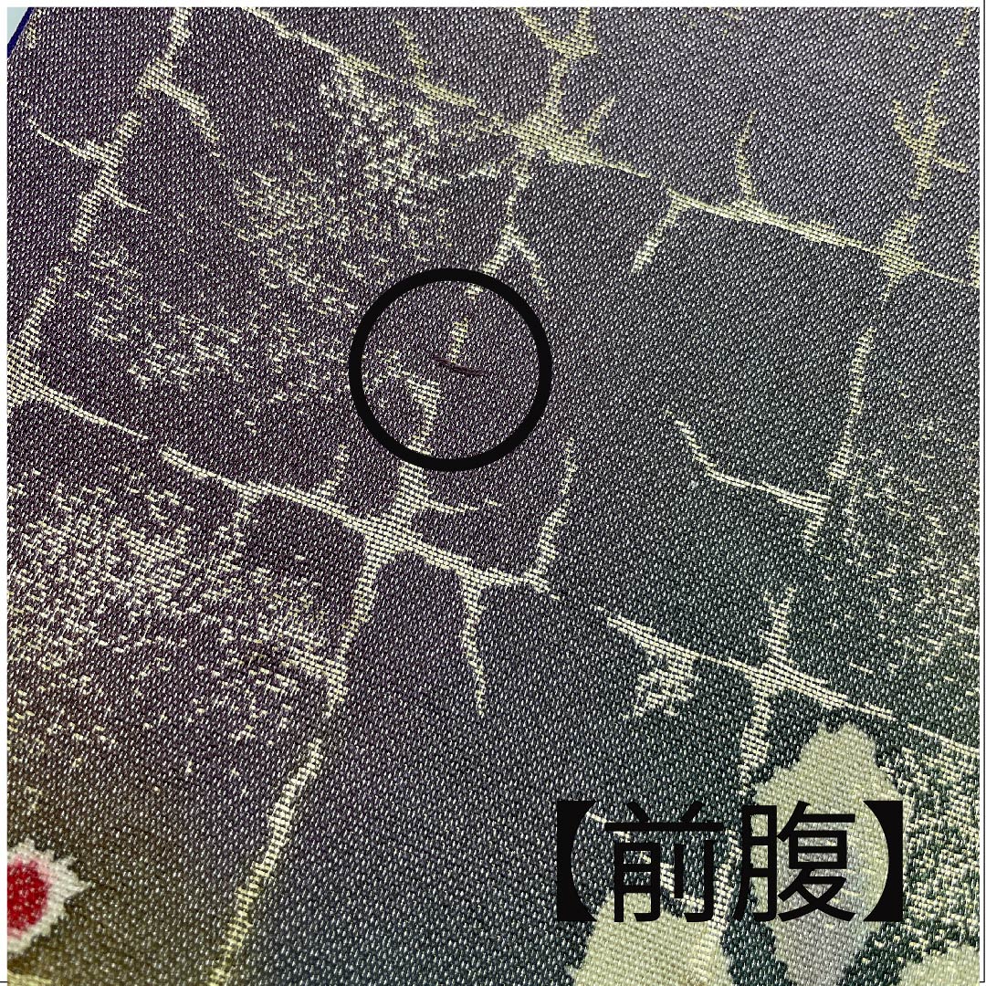 袋帯 藍色鳩羽色(あいいろはとばいろ) 辻ヶ花 ふくれ織 帯丈448cm 正絹 Aランク ポイント柄 フォーマル 紫系 1123005763320