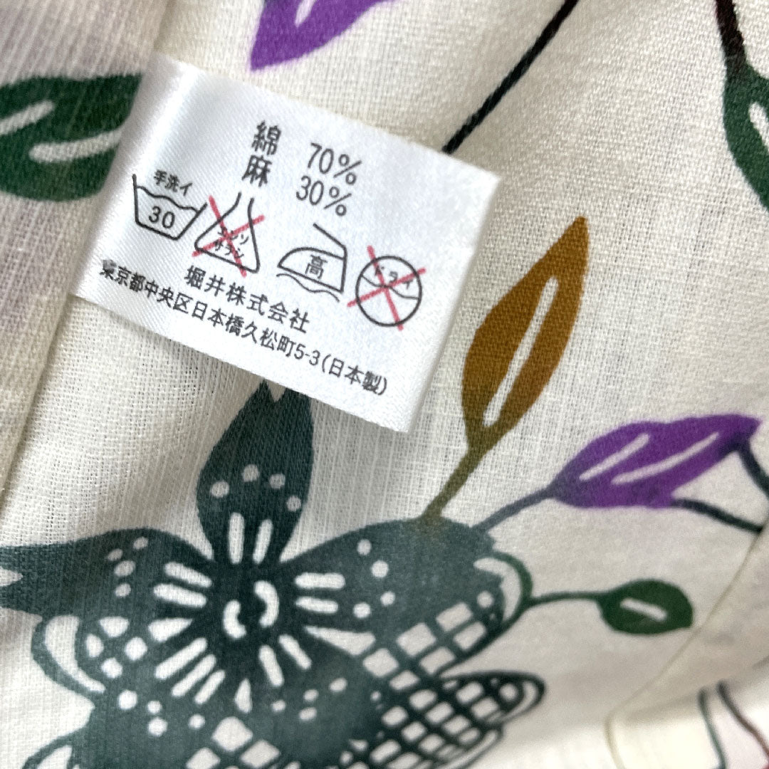 浴衣 しつけ糸付き 未使用品 乳白色 型染 綿麻 Sランク 単衣 身丈162cm 裄丈66cm クリーム系 1118002022415